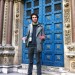 Host Matthew Green in front of St Michael's Cornhill.