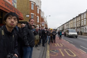 The waiting crowd