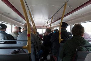 On the upper deck