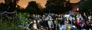 Around 200 people in Peckham's Centre for Wildlife Gardening for a screening at the 2011 Peckham and Nunhead Free Film Festival