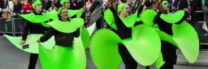 Parade time: green people on St Patrick's Day 2012, by kenjonbro