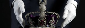 The Imperial State Crown: 2868 diamonds, 17 sapphires, 11 emeralds, five rubies and 273 pearls. It weighs 0.91kg and is 31.5cm tall. This is what the Queen wears at the State Opening of Parliament.