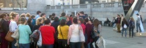 Tourists queuing to have their photo with an Olympic clock, months ago. Imagen what the real thing will be like!