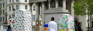 The boxes in Trafalgar Square. © BT ArtBox and Fiona Upton.