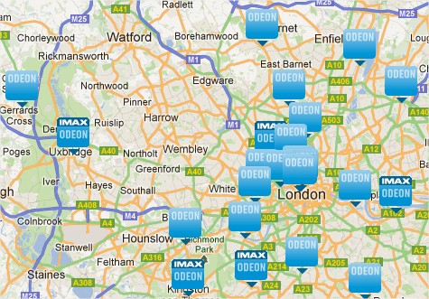 ODEON London Map