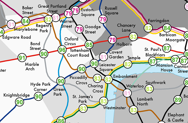 Tube map of life expectancy