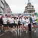 Group photo with the celebs and blindfolded running pairs.