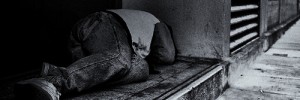 homeless man sleeping