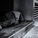 homeless man sleeping