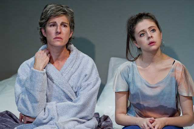 Tamsin Greig (Hilary) and Bel Powley (Tilly) in Jumpy