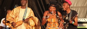 Bassekou Kouyate with compatriot Fatoumata Diawara, whose singing featured throughout the night