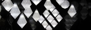 Amplify by Yves Behar, shimmering crystal-shaped lights