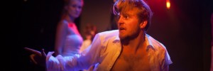 Kelly Hotten (The Duchess) and Orlando James (Ferdinand) in The Duchess of Malfi. Photo by Richard Lakos