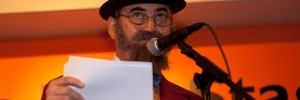 Charles Dickens being quizmaster at the Londonist Dickens Quiz