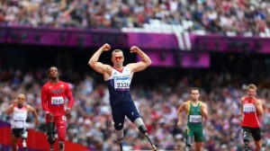 Richard Whitehead spanks his own world record to win the T42 200m. Image from London2012.