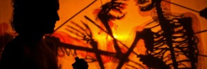 Creepy shadow puppetry at South London Art Map's Last Friday.