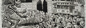 Gran calavera eléctrica ("Grand electric skull") by José Guadalupe Posada, 1900–1913.