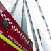 A police officer walks beside London Fire Brigade's Command Unit