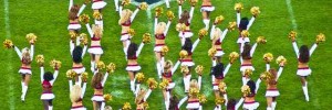 Cheerleaders at an NFL game