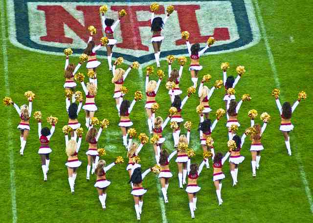 Cheerleaders at an NFL game