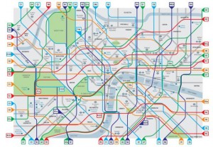 The proposed London Cycle Map, designed by Simon Parker