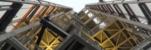Looking up, there's still plenty of Shard above the viewing galleries.