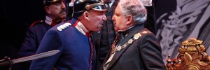 Antony Sher as the Captain, Nick Malinowski as the Secretary and Anthony O’Donnell as Mayor Obermuller of Köpenick