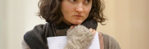 Ruby Bentall in rehearsal for Peter And Alice. Photo by Marc Brenner.