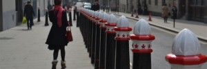 city-bollards-spring-sunshine
