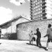 Kick-about on the Westway, part of the Street Football exhibition, details below. Photo: Guy Sherwood.