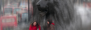 Image of a Trafalgar lion by Crew Richmond in the Londonist Flickr pool.