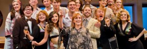 The cast of Merrily We Roll Along at the Harold Pinter Theatre. Photo © Tristram Kenton