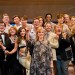 The cast of Merrily We Roll Along at the Harold Pinter Theatre. Photo © Tristram Kenton