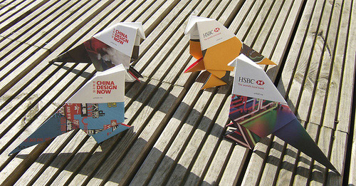 origami pigeons for Leicester Square promotion 2703pigeons-close-up.jpg