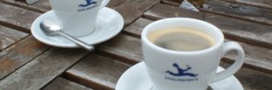 Coffees on the Deptford Project Cafe terrace