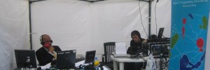 BBC 5 Live relaxing in their gazebo