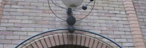 The only nod to the alley's scientific past - a lamp in the form of an orrery.