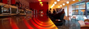 Chilling at the cinema's bar