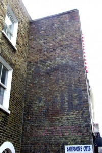 Army Club cigarettes ad, Holloway Road, N7. Similar Army Club ghost signs can be found in Stamford Hill and above M&S, Muswell Hill Broadway.