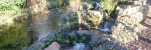 The babbling waterfall keeps the river flowing