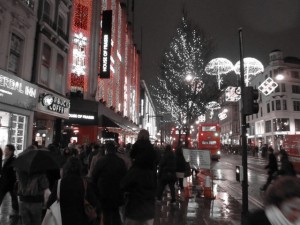 Oxford Street thronged with laden sale shoppers