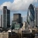 The new Heron Tower peaks out from behind the Gherkin, in this view from Tower Bridge balcony.