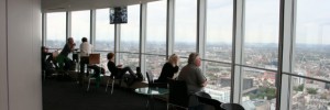Gazing over London from the BT Tower. Photo / Frank Pickard