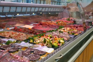 A selection of meat cuts from the butcher.
